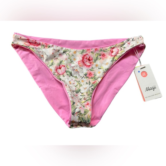 MAAJI women’s eco friendly reversible pink & floral bikini bottoms size XL NWT - Picture 7 of 7
